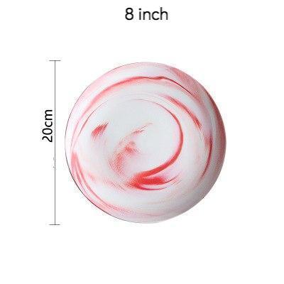 Pink & Grey Marble Plates - Nordic Side - 