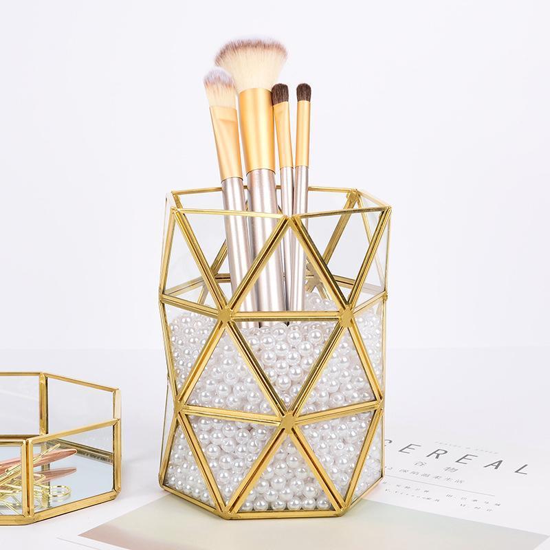 Golden Makeup Brush Storage - Nordic Side - 