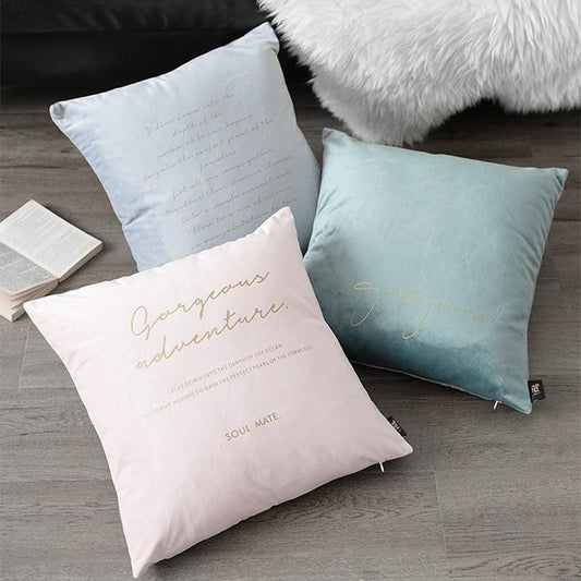 Velvet Cushions with Gold Letters - Nordic Side - 