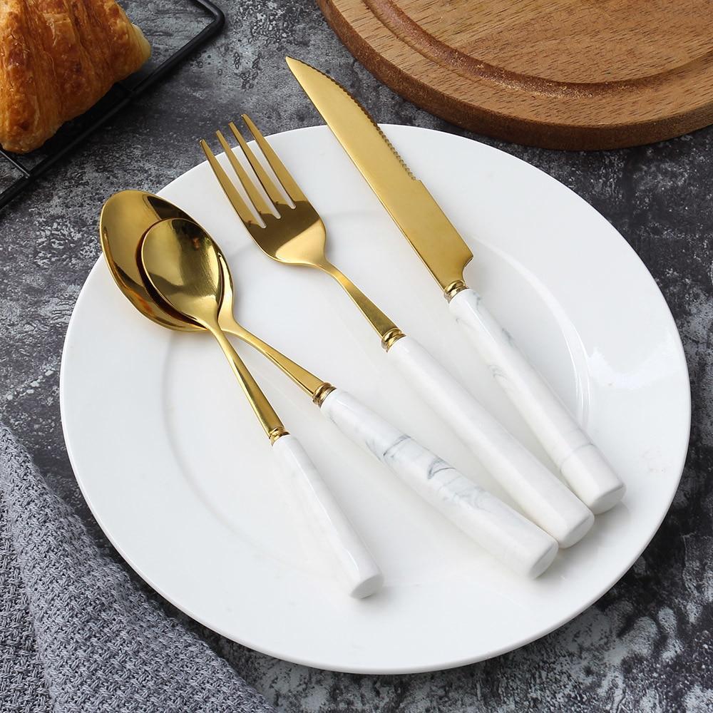 Marbled Ceramic Handle Cutlery - Nordic Side - 