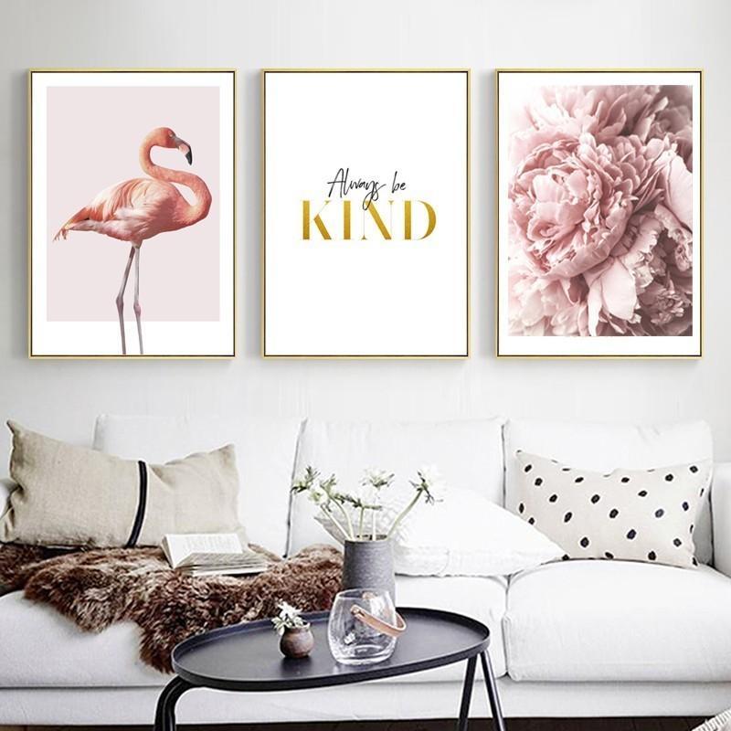 Pink with Flower and Flamingo - Nordic Side - 