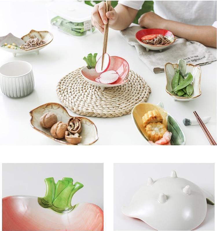 Vegetable Ceramic Plates - Nordic Side - 
