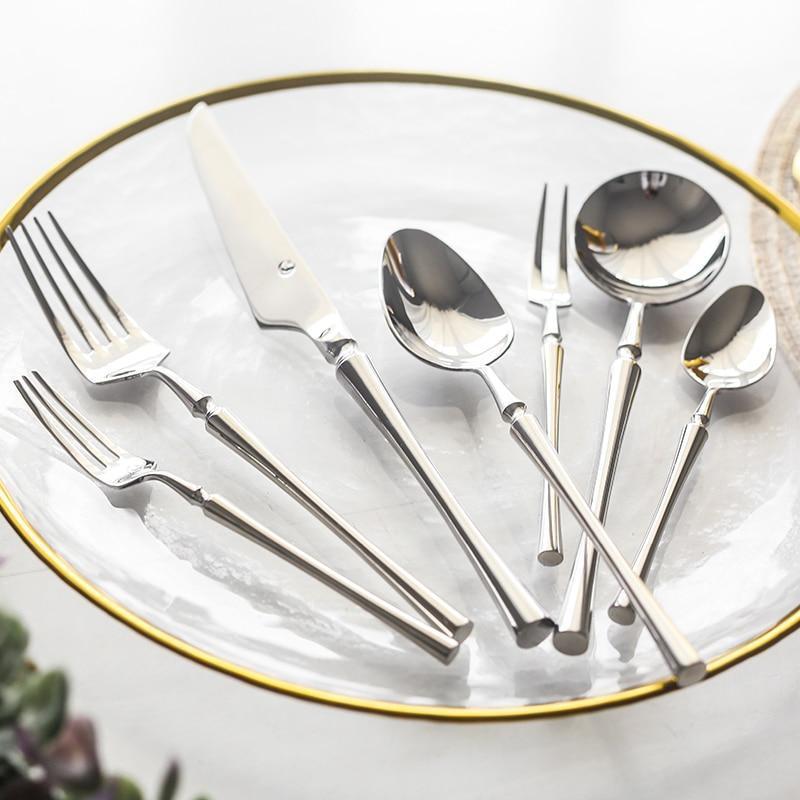 Antique Mirror Silver Cutlery - Nordic Side - 