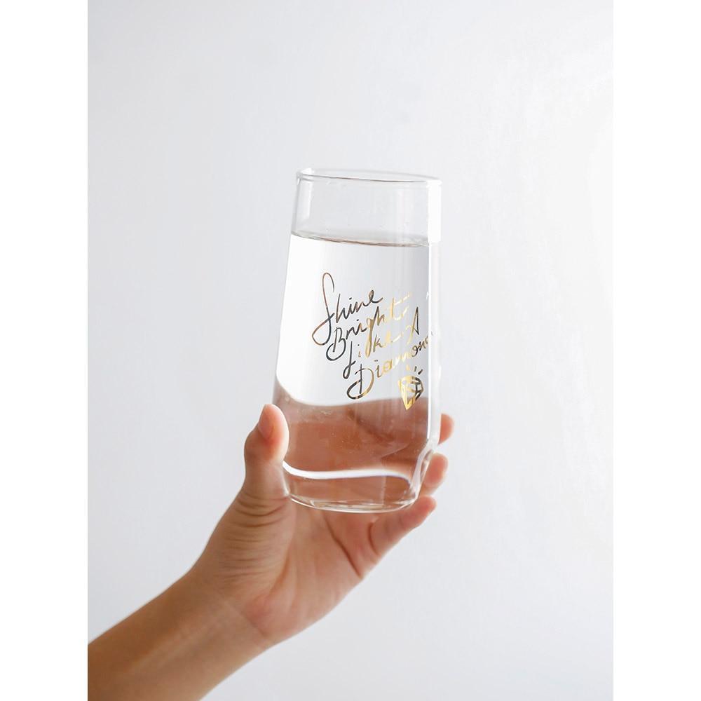 Diamond Letter Glass Cup - Nordic Side - 