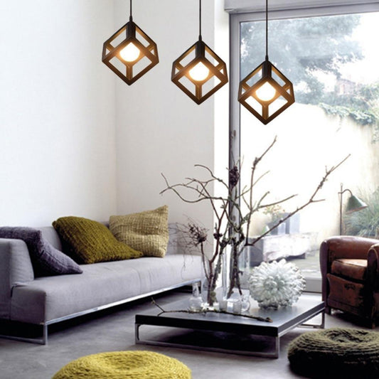 Caerus - Modern Nordic Geometric Cube Hanging Lamp - Nordic Side - 03-19, best-selling-lights, geometric, geometric-lamp, hanging-lamp, industrial, lamp, light, lighting, lighting-tag, modern