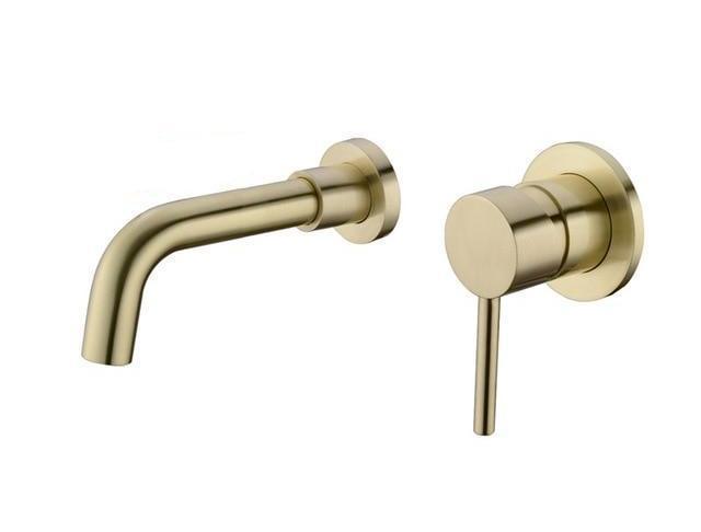 Modern Brass Wall Mounted Faucet - Nordic Side - 12-12, bathroom, bathroom-collection, bathroom-faucet, fab-faucets, faucet, feed-cl0-over-80-dollars, kitchen, kitchen-faucet, modern, renovat