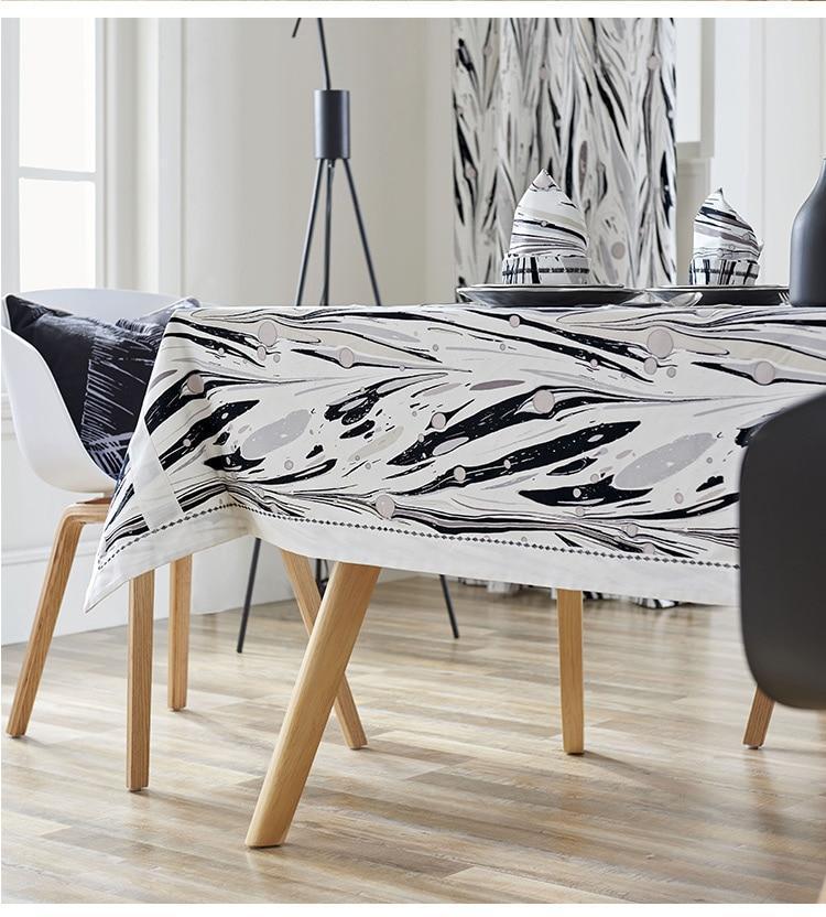 Cotton Grey Paint Table Cloth - Nordic Side - 