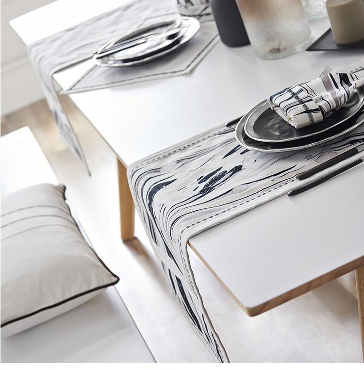 Cotton Grey Paint Table Runner - Nordic Side - 