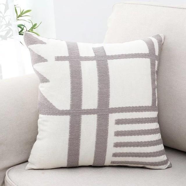 Black & Grey Geometric Patterned Cushion - Nordic Side - 