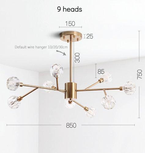 Crystal Shade Branch Chandelier - Nordic Side - 