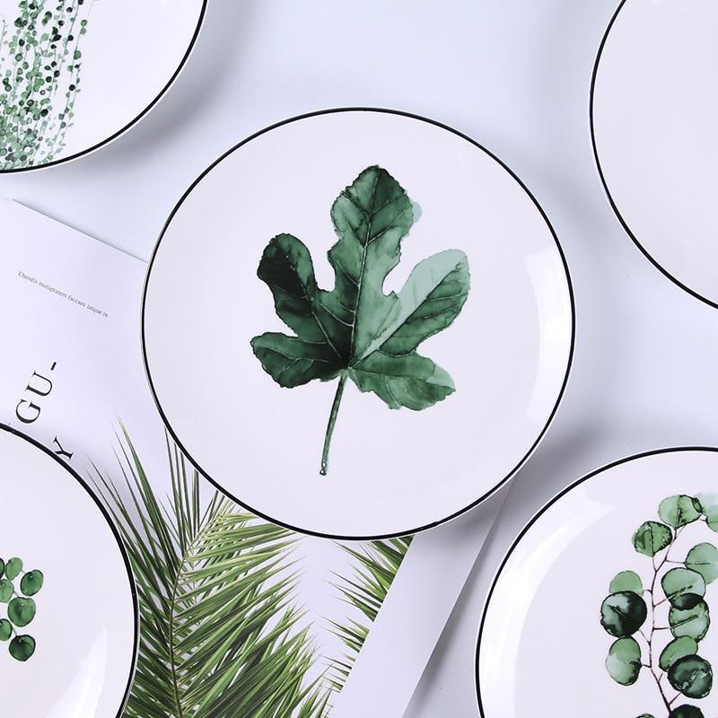 Green Leaves Plate - Nordic Side - 