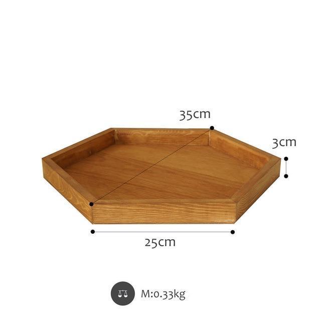 Wood Hexagonal Tray - Nordic Side - 