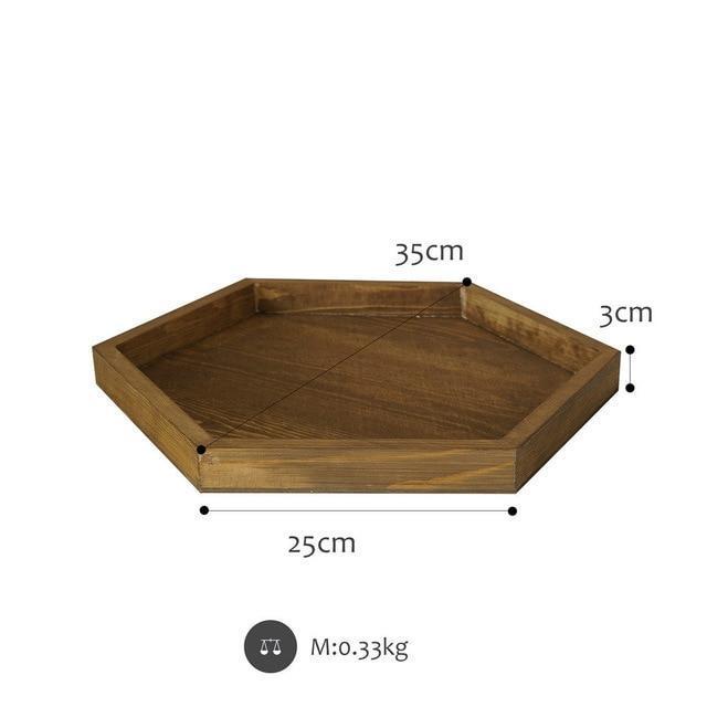 Wood Hexagonal Tray - Nordic Side - 
