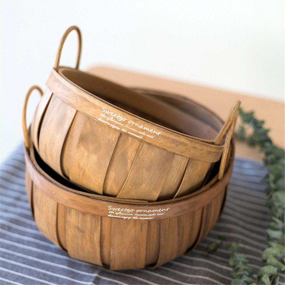 Wood Weave Basket - Nordic Side - 