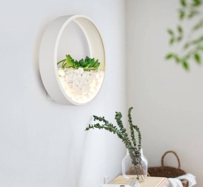 Maximus - Round Metal Wall Mounted Planter Lamp - Nordic Side - 01-17, best-selling-lights, feed-cl0-over-80-dollars, lamp, light, lighting, lighting-tag, modern-lighting, planter-lamp, sconc