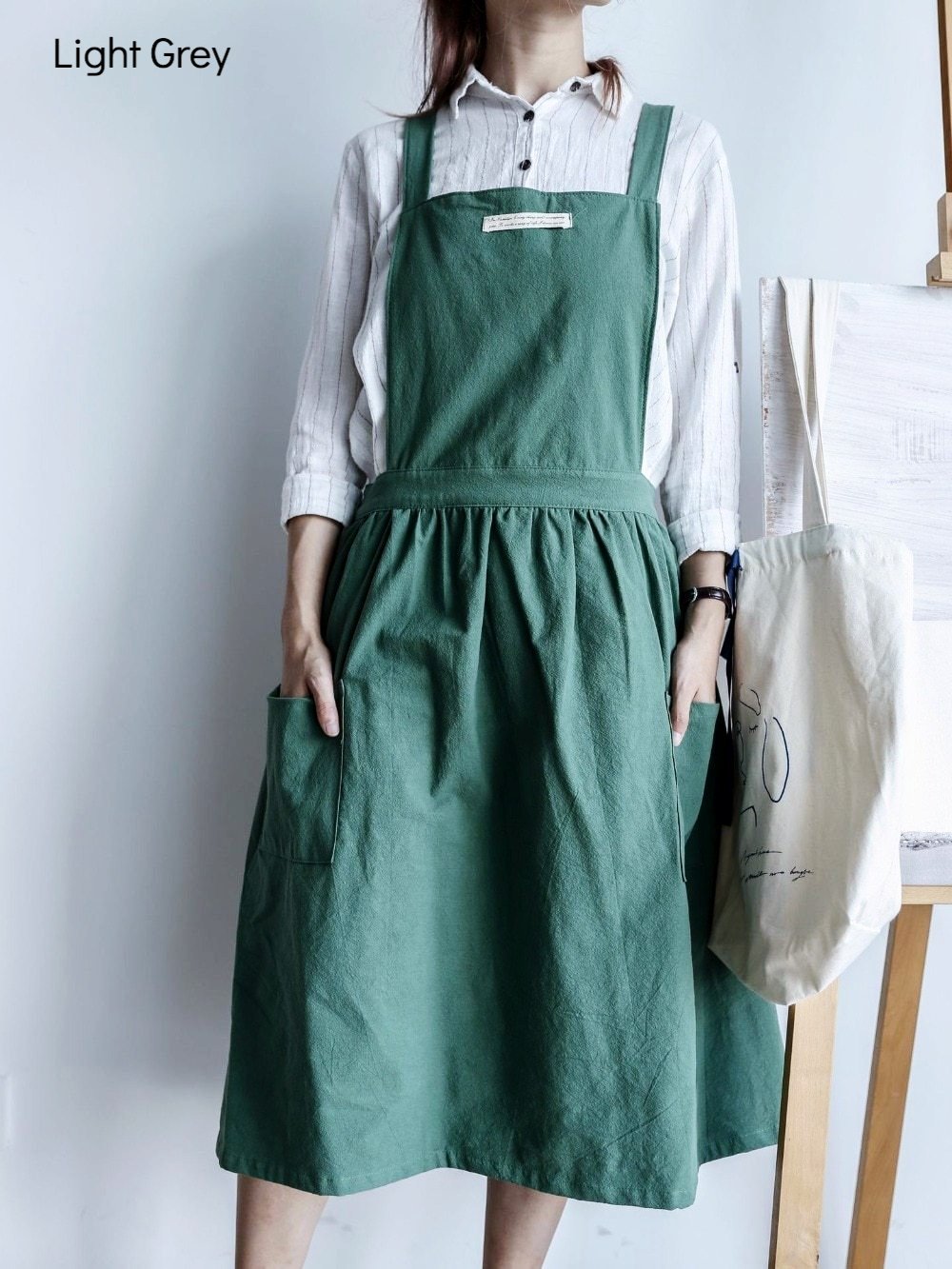 Pleat Skirt Cotton Apron - Nordic Side - 