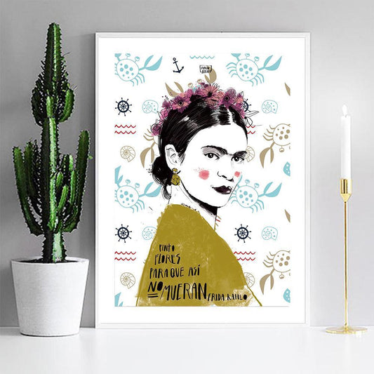 Digitally Painted Frida Portrait - Nordic Side - 
