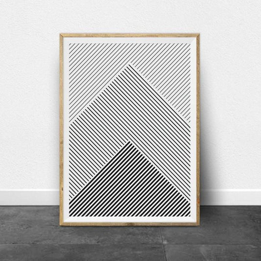 Black and White Stripes Geometric Art Poster - Nordic Side - bedroom, livingroom