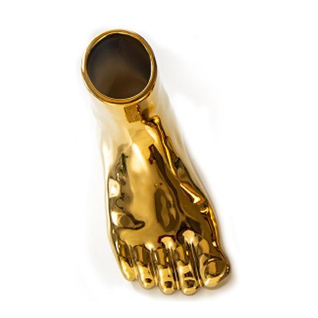 Gold & Silver Foot Vase - Nordic Side - 