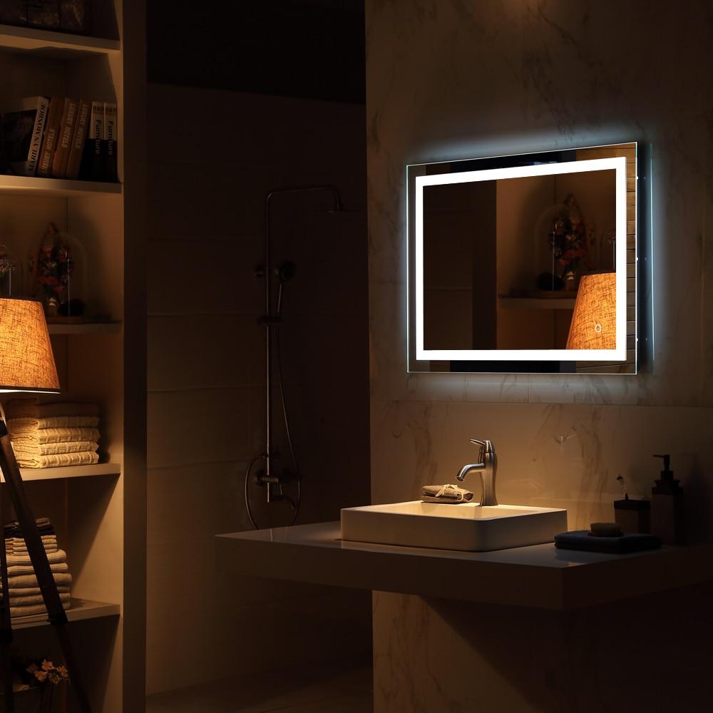 Hodge - Touch Screen Backlit Light Frame Mirror - Nordic Side - 10-30, bathroom-collection, best-selling-lights, feed-cl1-lights-over-80-dollars, modern-lighting, modern-pieces