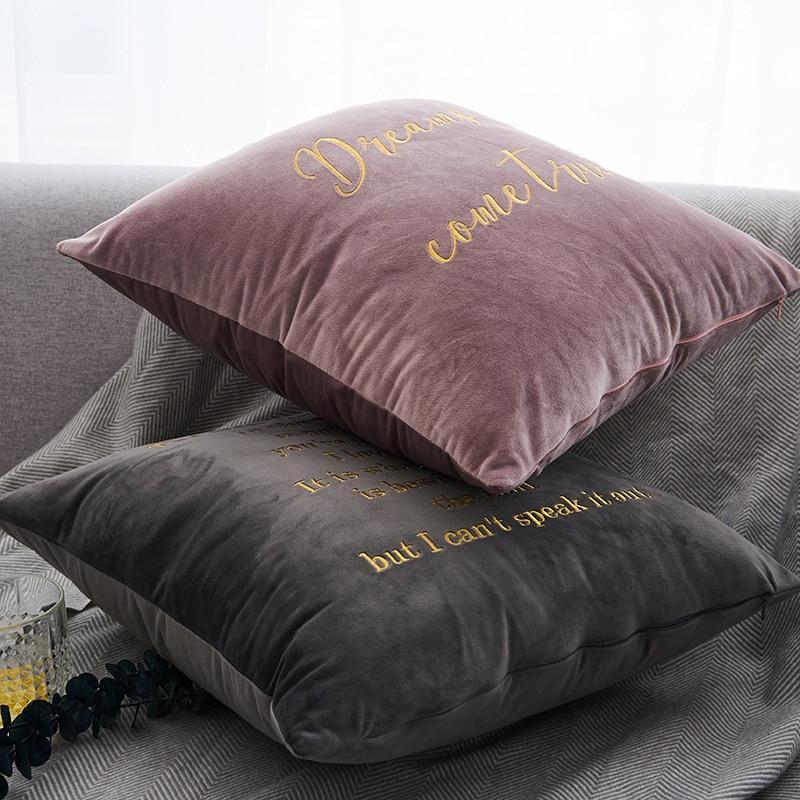 Velvet Cushions with Gold Letters - Nordic Side - 
