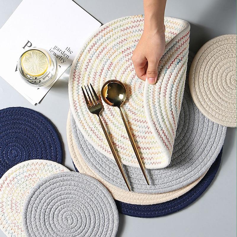 Round Weave Table Mat - Nordic Side - 
