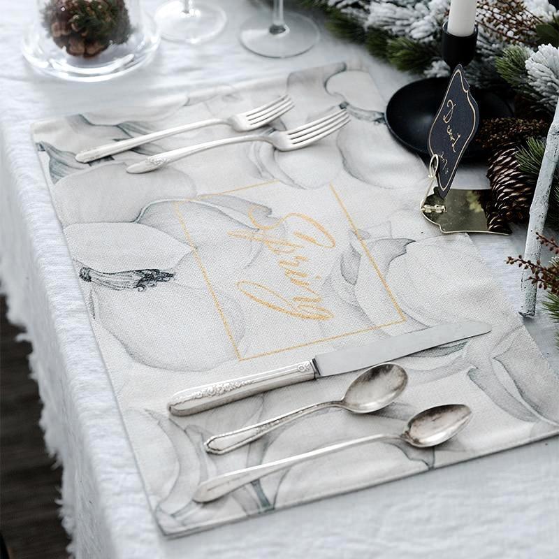 Floral Linen Table Mat - Nordic Side - 