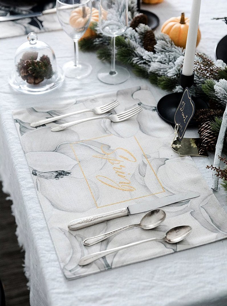 Floral Linen Table Mat - Nordic Side - 