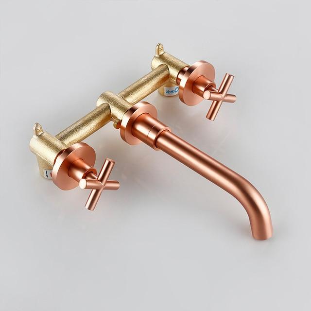 Bertinelli - Double Cross Handle Wall Mounted Faucet - Nordic Side - 11-18, modern-pieces