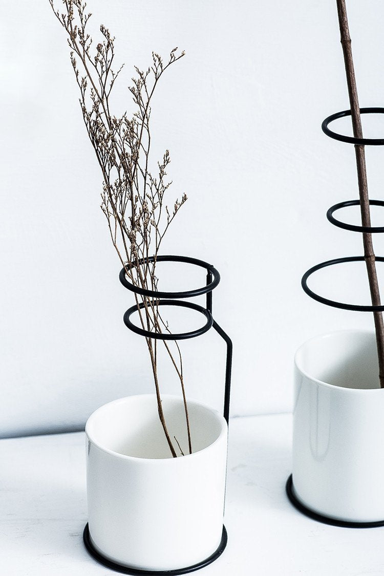 Set of 2 Iron Vases - Nordic Side - 