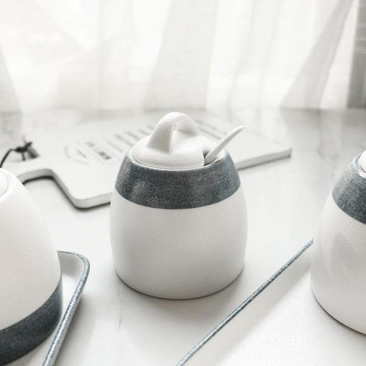 White & Grey Spice Jar - Nordic Side - 
