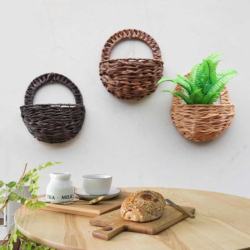 Allen - Rattan Wicker Wall Mounted Planters - Nordic Side - feed-cl1-planters, modern-farmhouse, modern-planter-collection, outdoor-decor
