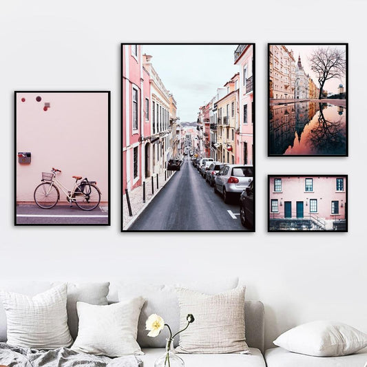 Pink Streets Wall Art - Nordic Side - 