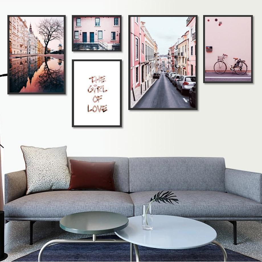 Pink Streets Wall Art - Nordic Side - 