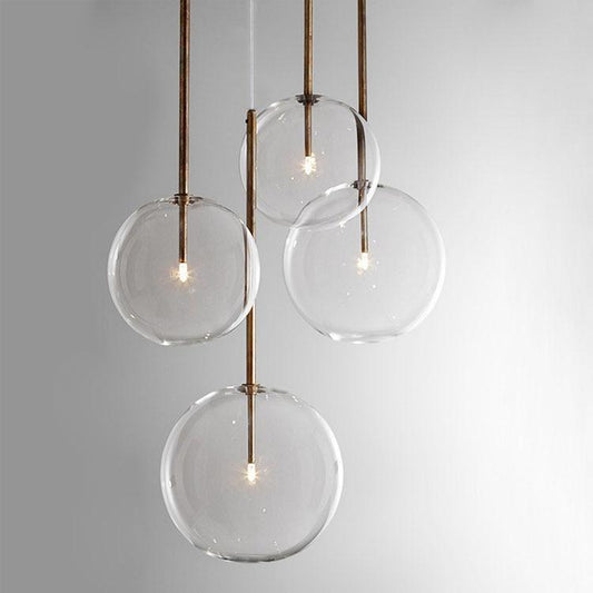 Clear Glass Iron Droplight - Nordic Side - 