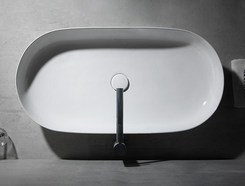 Rene - Modern Rounded Bathroom Sink - Nordic Side - modern-pieces