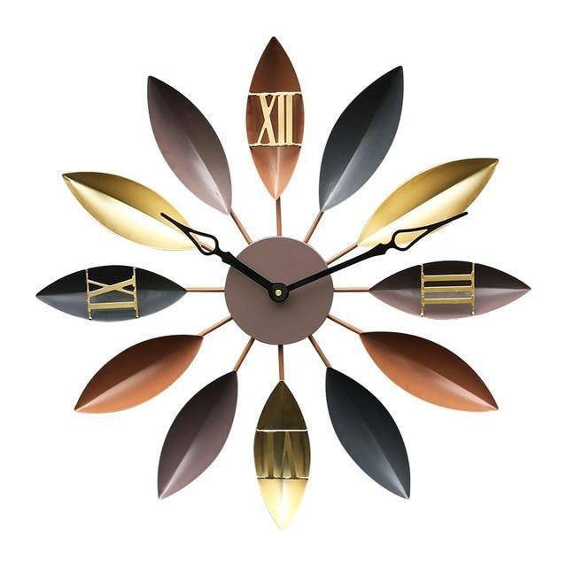 Roma - Mediterranean Leaf Spoke Clock - Nordic Side - 05-14, feed-cl0-over-80-dollars, modern-wall-clock