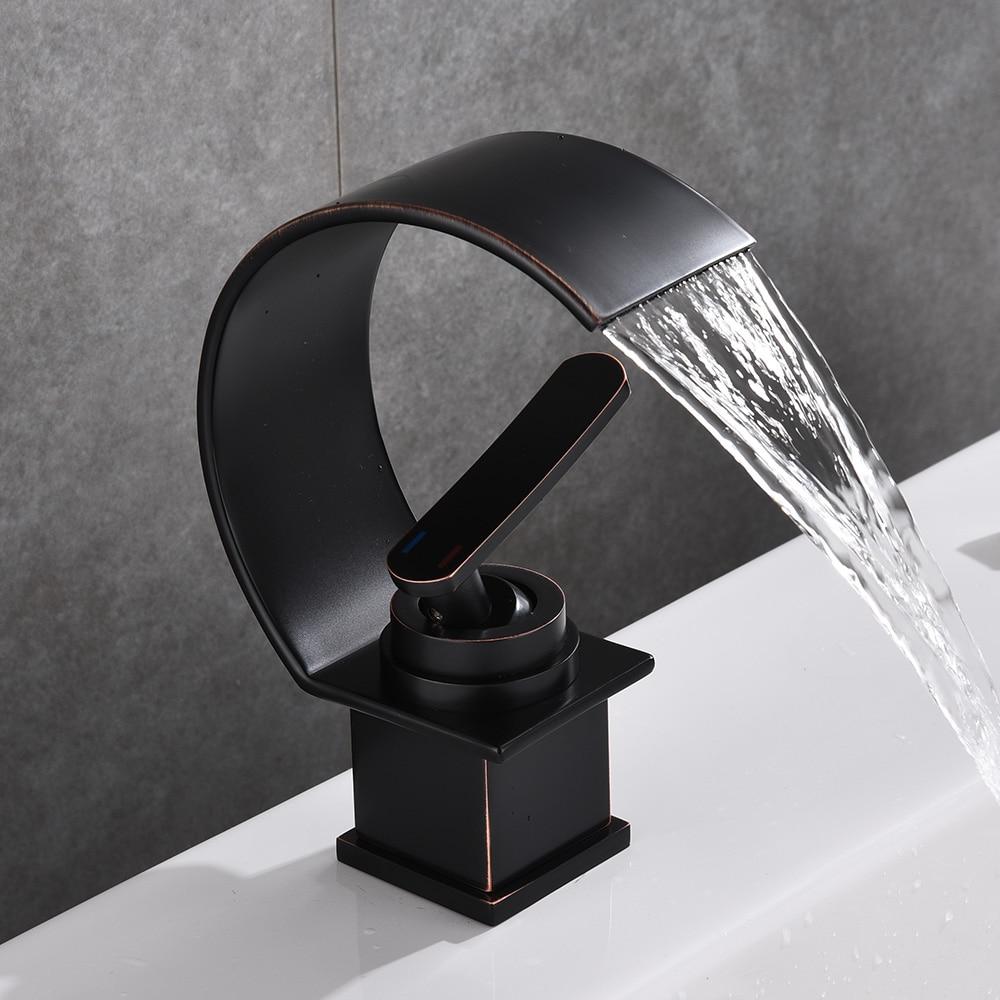 Blackwood - Waterfall Single Handle Faucet - Nordic Side - 09-11, bathroom, bathroom-collection, bathroom-faucet, fab-faucets, faucet, feed-cl0-over-80-dollars, kitchen, kitchen-faucet, moder