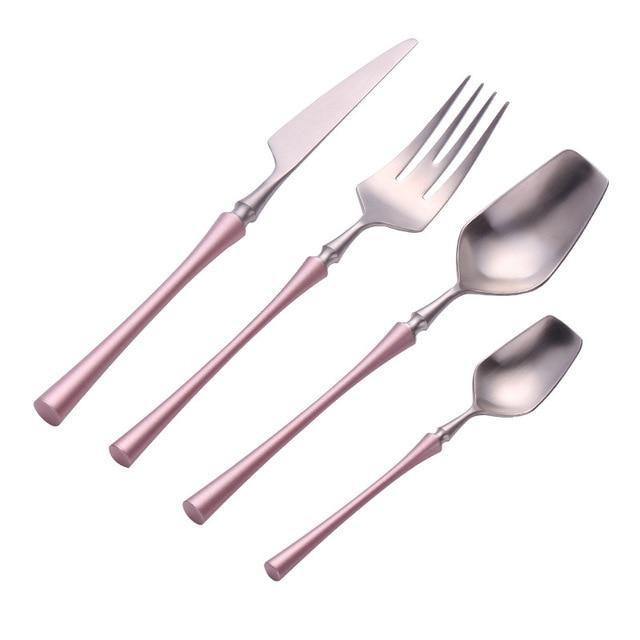 Pink Metal Antique Style Cutlery - Nordic Side - 