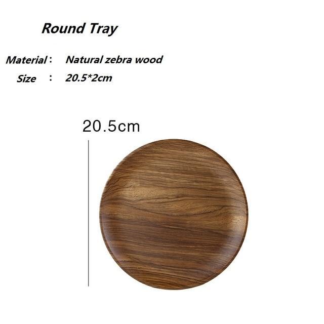 Natural Zebra Wood Tray - Nordic Side - 