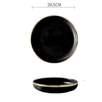 Black & Pink Dinnerware with Gold Rim - Nordic Side - 