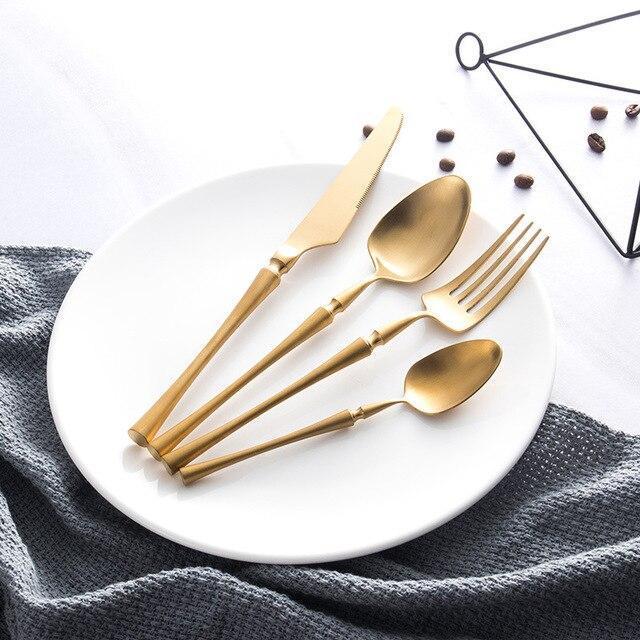 Metal Antique Cutlery Set (4 Pieces Set, 4 Colors) - Nordic Side - 