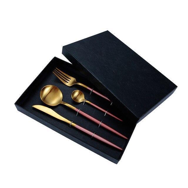 Metal Cutlery with Box (24Pieces Set, 7 Colors) - Nordic Side - 