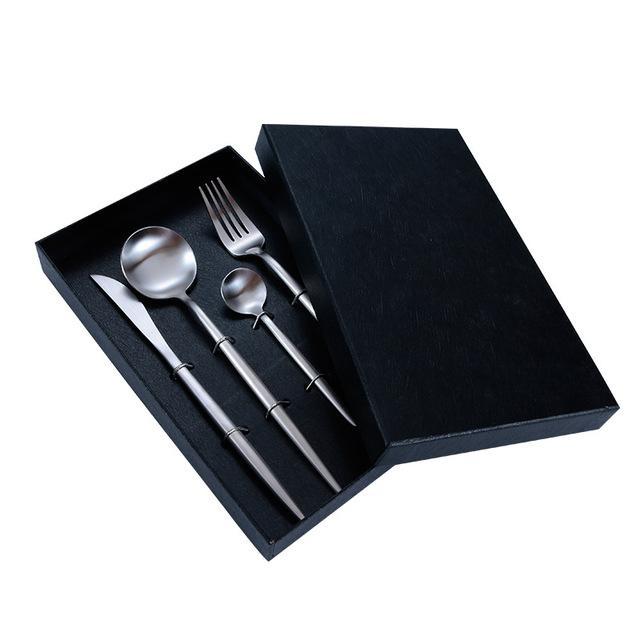 Metal Cutlery with Box (24Pieces Set, 7 Colors) - Nordic Side - 