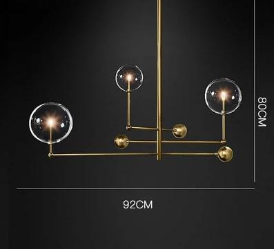 Modern Gold Chandelier with Glass - Nordic Side - 