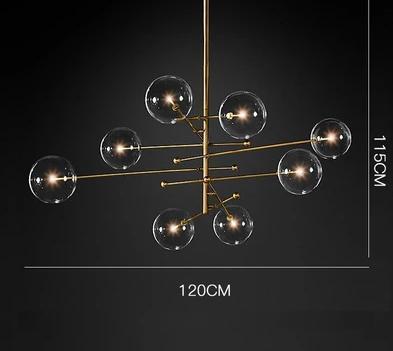 Modern Gold Chandelier with Glass - Nordic Side - 