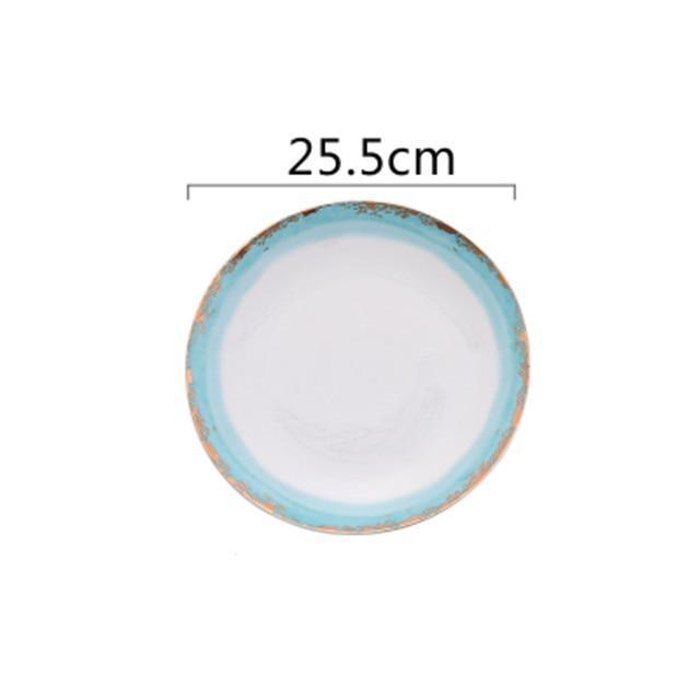Ocean Colored with Gold Rim Tableware - Nordic Side - 