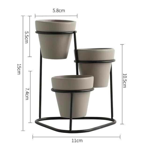 Temprince - 3 Level Planter & Stand - Nordic Side - 09-28, feed-cl1-planters, modern-pieces, modern-planter-collection