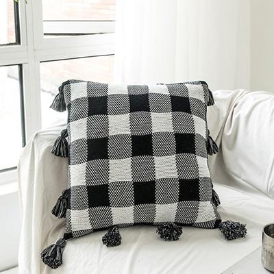 Black and White Knitted Cushion Cover - Nordic Side - 