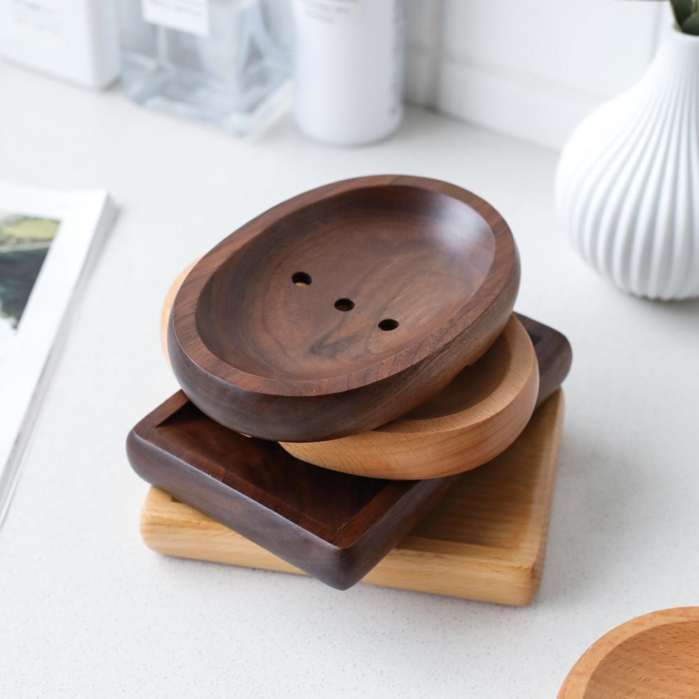 Natural Walnut Soap Plate - Nordic Side - 